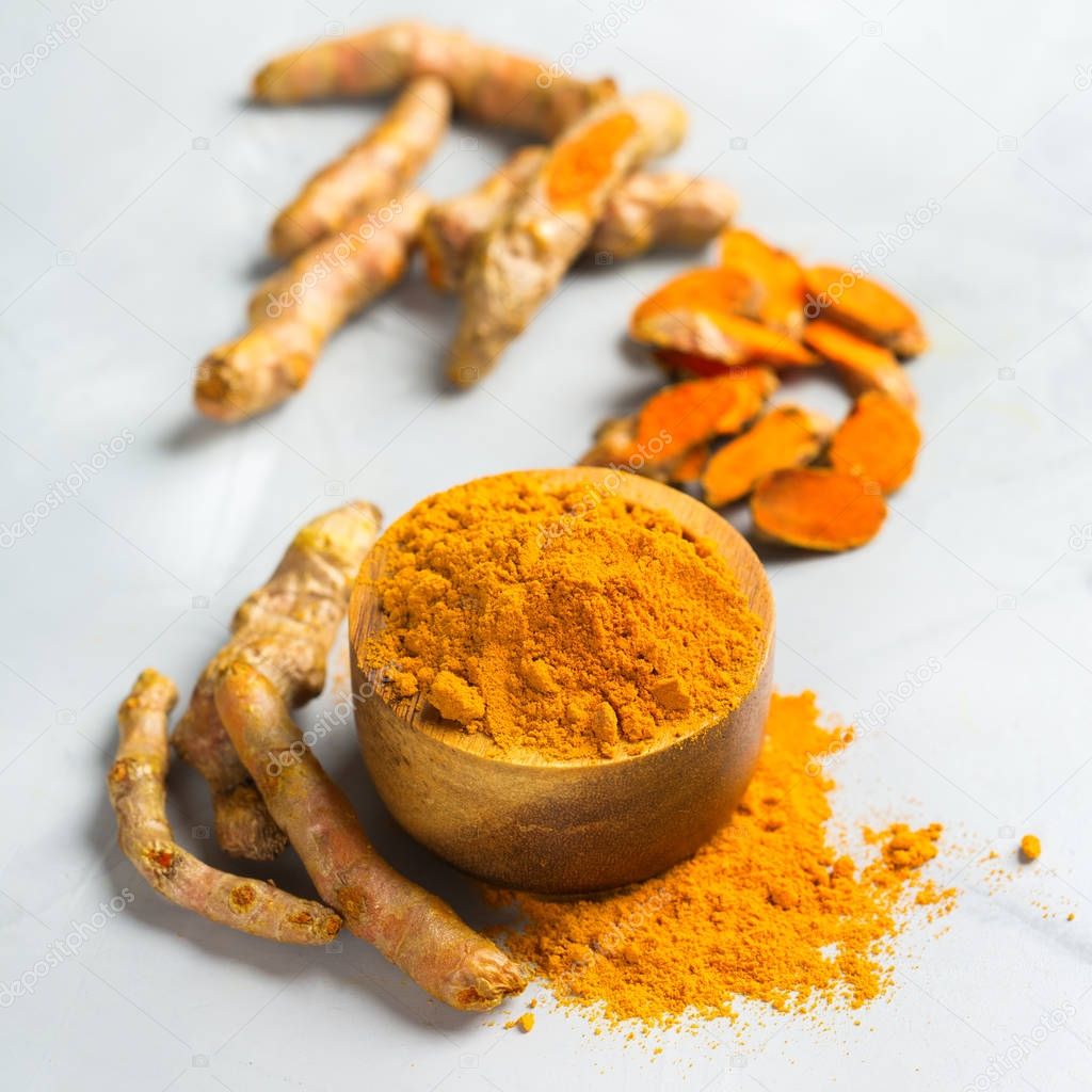 Turmeric root curcuma longa powder