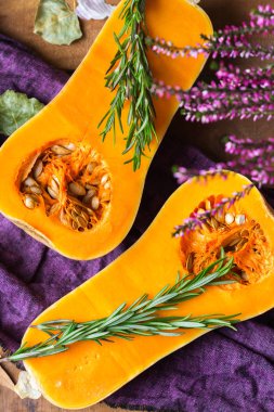 Sonbahar sonbahar hasat arka plan Balkabagi kabak ve biberiye ile