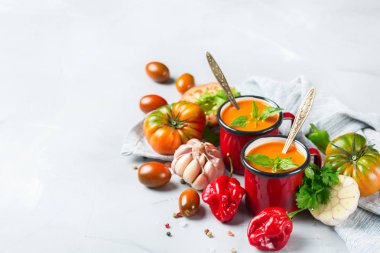 Sarımsak ile domates biber çorbası gaspaço