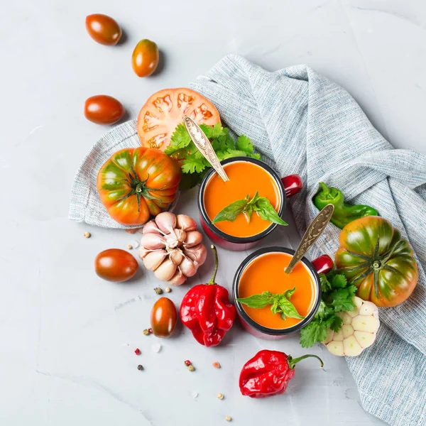 Sarımsak ile domates biber çorbası gaspaço