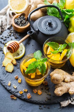 Japon Çin çay çaydanlık limon zencefil nane canım