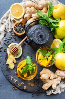 Japon Çin çay çaydanlık limon zencefil nane canım