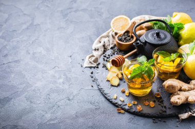 Japon Çin çay çaydanlık limon zencefil nane canım