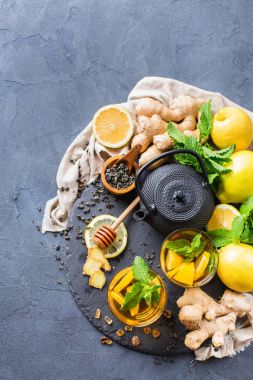 Japon Çin çay çaydanlık limon zencefil nane canım