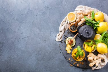 Japon Çin çay çaydanlık limon zencefil nane canım