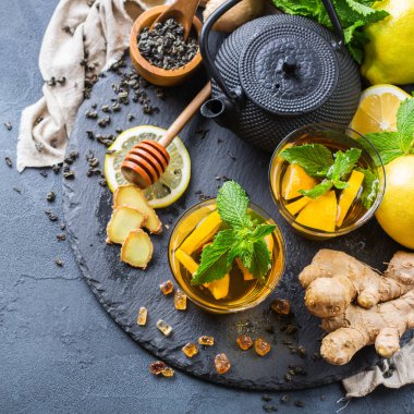 Japon Çin çay çaydanlık limon zencefil nane canım