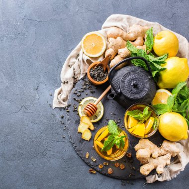 Japon Çin çay çaydanlık limon zencefil nane canım