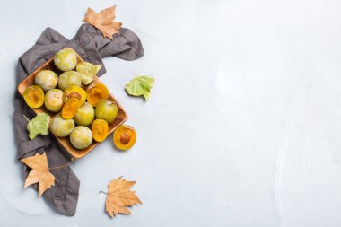 Hasat sonbahar sonbahar kavramı. Olgun sulu sarı Erik