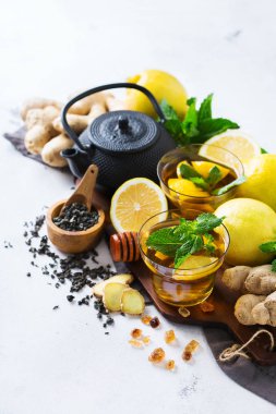 Japon Çin çay çaydanlık limon zencefil nane