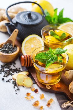 Japon Çin çay çaydanlık limon zencefil nane