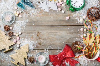 Noel Yılbaşı tatil arka plan ile şenlikli dekorasyon