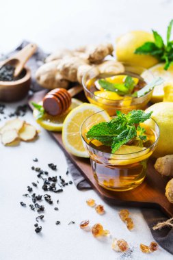 Japon Çin çay çaydanlık limon zencefil nane
