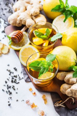 Japon Çin çay çaydanlık limon zencefil nane