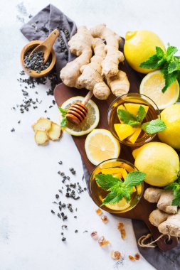 Japon Çin çay çaydanlık limon zencefil nane