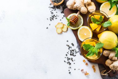 Japon Çin çay çaydanlık limon zencefil nane