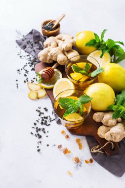 Japon Çin çay çaydanlık limon zencefil nane