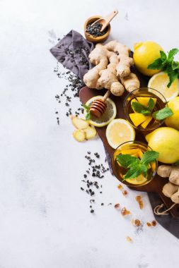 Japon Çin çay çaydanlık limon zencefil nane