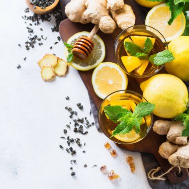 Japon Çin çay çaydanlık limon zencefil nane