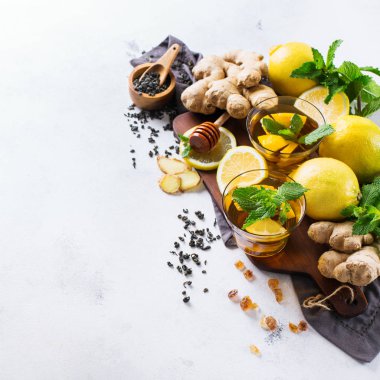 Japon Çin çay çaydanlık limon zencefil nane
