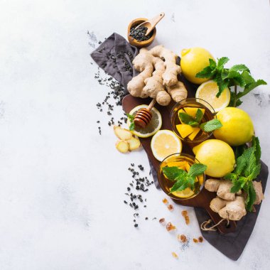 Japon Çin çay çaydanlık limon zencefil nane