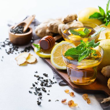 Japon Çin çay çaydanlık limon zencefil nane