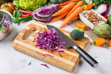Taze organik çiftçi sebze, yemek pişirmek için çorba malzemeleri