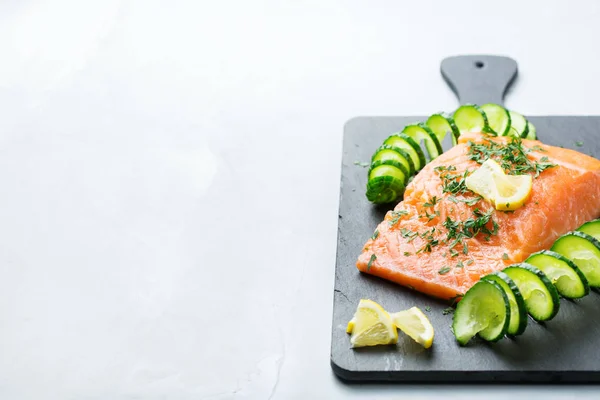 Raw salmon fillet for cooking japanese food — Stock Image Raw salmon fillet for cooking japanese food Stock Photo