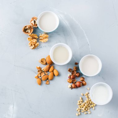 Organik vegan olmayan günlük süt fındık çeşitleri