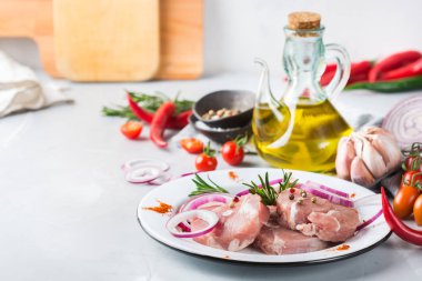 Taze ham organik çiftçi et domuz eti yemek için hazır