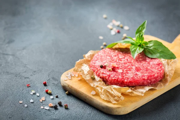 Alimentation Saine Concept Cuisine Côtelette Burger Viande Bœuf Hachée Biologique — Photo