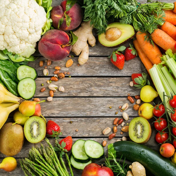 Alimento saludable para el concepto de dieta alcalina equilibrada — Foto de Stock