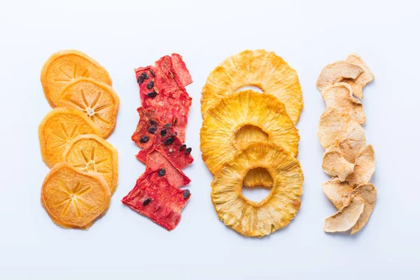Dried fruits, dehydrated persimmon, watermelon, pineapple, apple