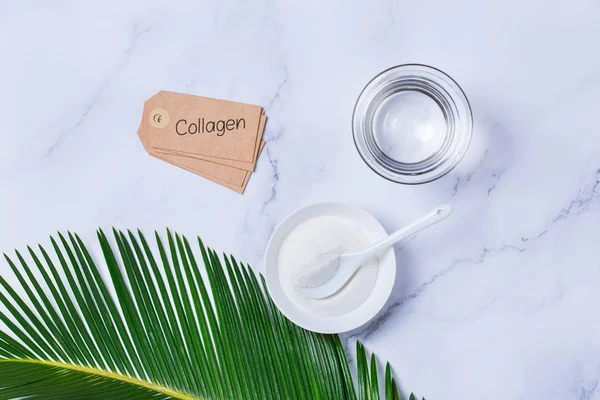 Collagen powder, skincare healthcare anti-aging beauty concept — Stock Photo, Image