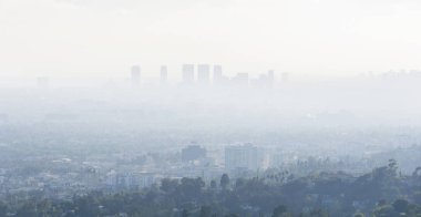 Los Angeles şehir üzerinde duman