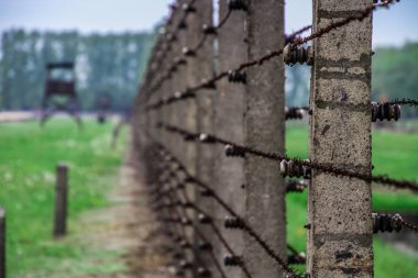Auschwitz Birkenau, imha kampı, Polonya 'daki toplama kampı, Nazilerin toplama kampı, 2. Dünya Savaşı. Ölüm kampı. Hapishane yatakhaneleri. Soykırım Anıtı. Engelli evler. Kışlalar