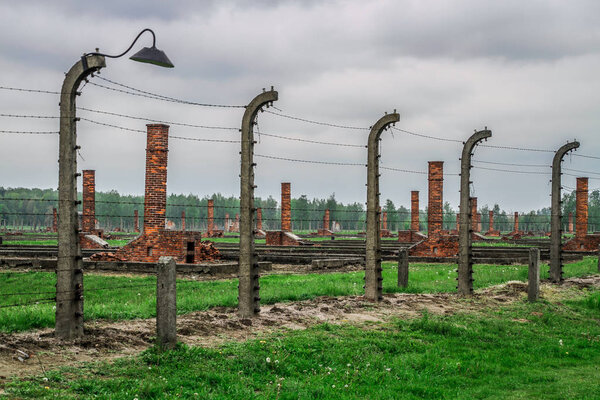 Auschwitz Birkenau, the extermination camp, Concentration Camp in Poland, Nazis concentration camp, World War II. Death camp. Prison Dorms. Holocaust Memorial. Blockhouses. Barracks