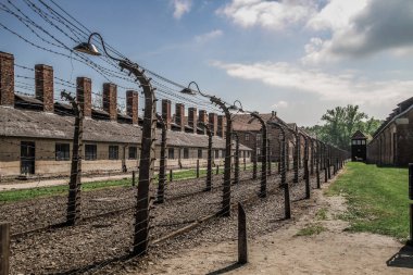 Auschwitz Birkenau, imha kampı, Polonya 'daki toplama kampı, Nazilerin toplama kampı, 2. Dünya Savaşı. Ölüm kampı. Hapishane yatakhaneleri. Soykırım Anıtı. Engelli evler. Kışlalar