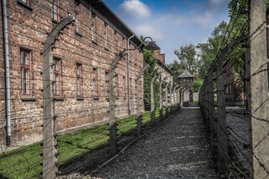 Auschwitz Birkenau, imha kampı, Polonya 'daki toplama kampı, Nazilerin toplama kampı, 2. Dünya Savaşı. Ölüm kampı. Hapishane yatakhaneleri. Soykırım Anıtı. Engelli evler. Kışlalar