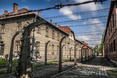 Auschwitz Birkenau, imha kampı, Polonya 'daki toplama kampı, Nazilerin toplama kampı, 2. Dünya Savaşı. Ölüm kampı. Hapishane yatakhaneleri. Soykırım Anıtı. Engelli evler. Kışlalar