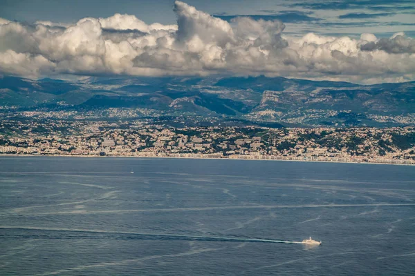 Cote Azur Francouzská Riviéra Leteckého Pohledu Monte Carlo Monaco Cannes — Stock fotografie