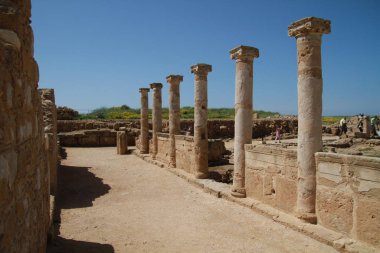 Kato Paphos Arkeoloji Parkı. Paphos, Kıbrıs. Dünya mirası olan Paphos arkeoloji sahasındaki antik kentin kalıntıları. Kato Paphos. Kıbrıs.