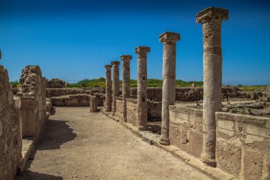 Kato Paphos Arkeoloji Parkı. Paphos, Kıbrıs. Dünya mirası olan Paphos arkeoloji sahasındaki antik kentin kalıntıları. Kato Paphos. Kıbrıs.