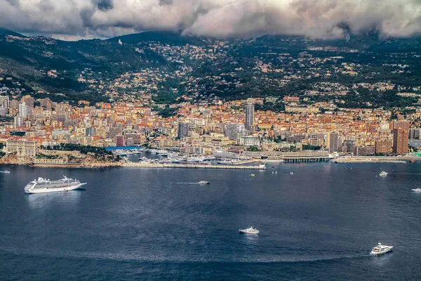 Vista Aérea Mônaco Costa Marfim Riviera Francesa Partir Vista Aérea — Fotografia de Stock