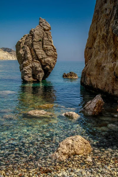 Petra Tou Romiou Lugar Nacimiento Del Cyprus Aphrodite Cerca Paphos — Foto de Stock