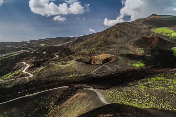 Ätna Sizilien Höchster Aktiver Vulkan Europas 3329 Italien Rundumblick Auf — Stockfoto