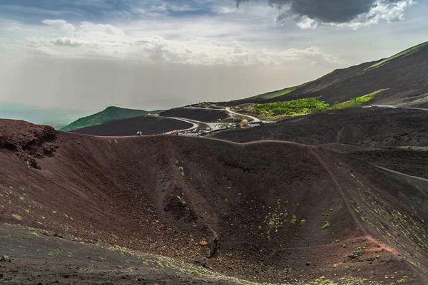 Ätna Sizilien Höchster Aktiver Vulkan Europas 3329 Italien Rundumblick Auf — Stockfoto