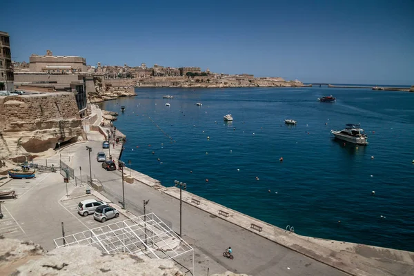 Birgu Malta Jedno Trzech Miast Maltańskie Atrakcje Wiktoriosa Zatoka Birglu — Zdjęcie stockowe