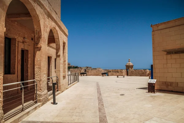 Fort Saint Angelo Velká Pevnost Birgu Maltě Nachází Přes Velký — Stock fotografie