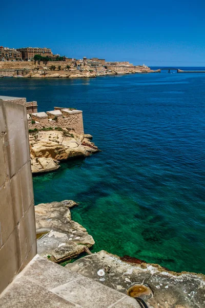 Fort Saint Angelo Duży Fort Obronny Birgu Malcie Położony Drugiej — Zdjęcie stockowe