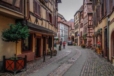 Alsace 'deki Riquewihr - Fransa' nın en güzel köylerinden biri. Ünlü asma yolu ve turist 